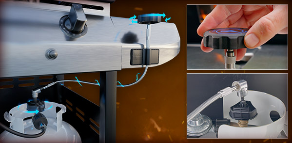 See how Handy Grill Tank Crank works by extending your gas line